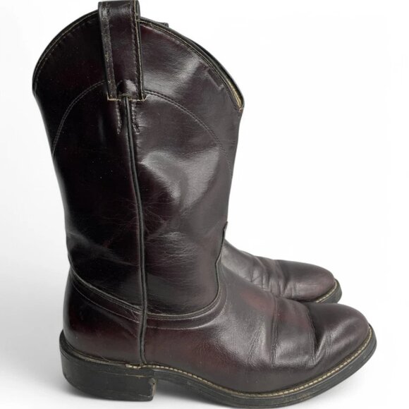 Laredo Burgundy Red Roper Leather Western Biker Cowboy Work Boots Women's 10 M - Picture 13 of 13